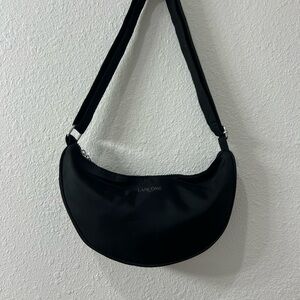 Lancome Crossbody Bag Womens Medium Black Recycled Half Moon Shoulder Purse Zip